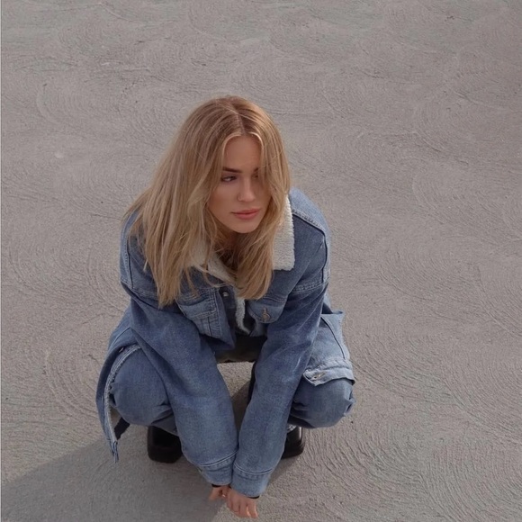 LNDN Landon Revolve Denim Sherpa Lined Trench Jacket Medium Wash XS/S✨NWT - Picture 11 of 13